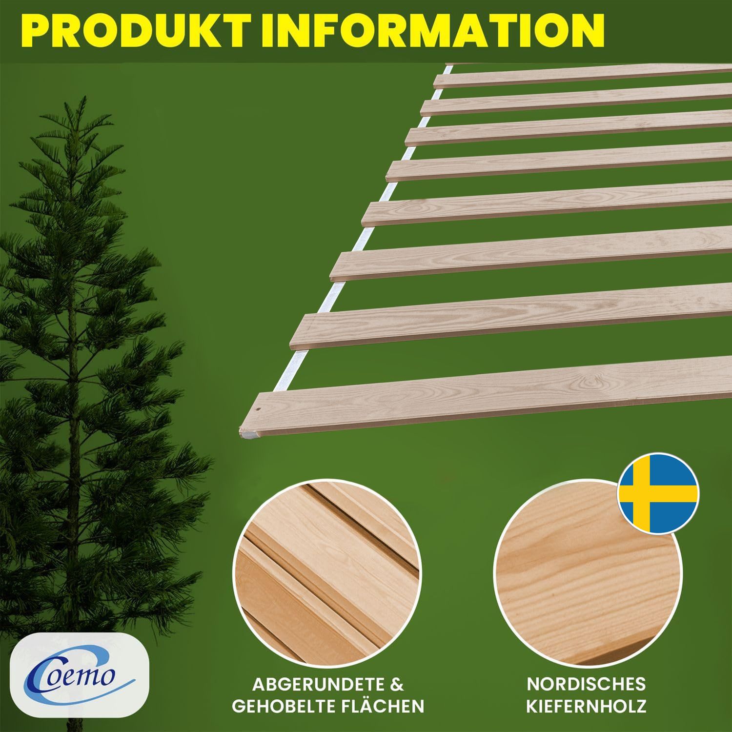 Coemo Rollrost Veno 13 Leisten Nordische Kiefer