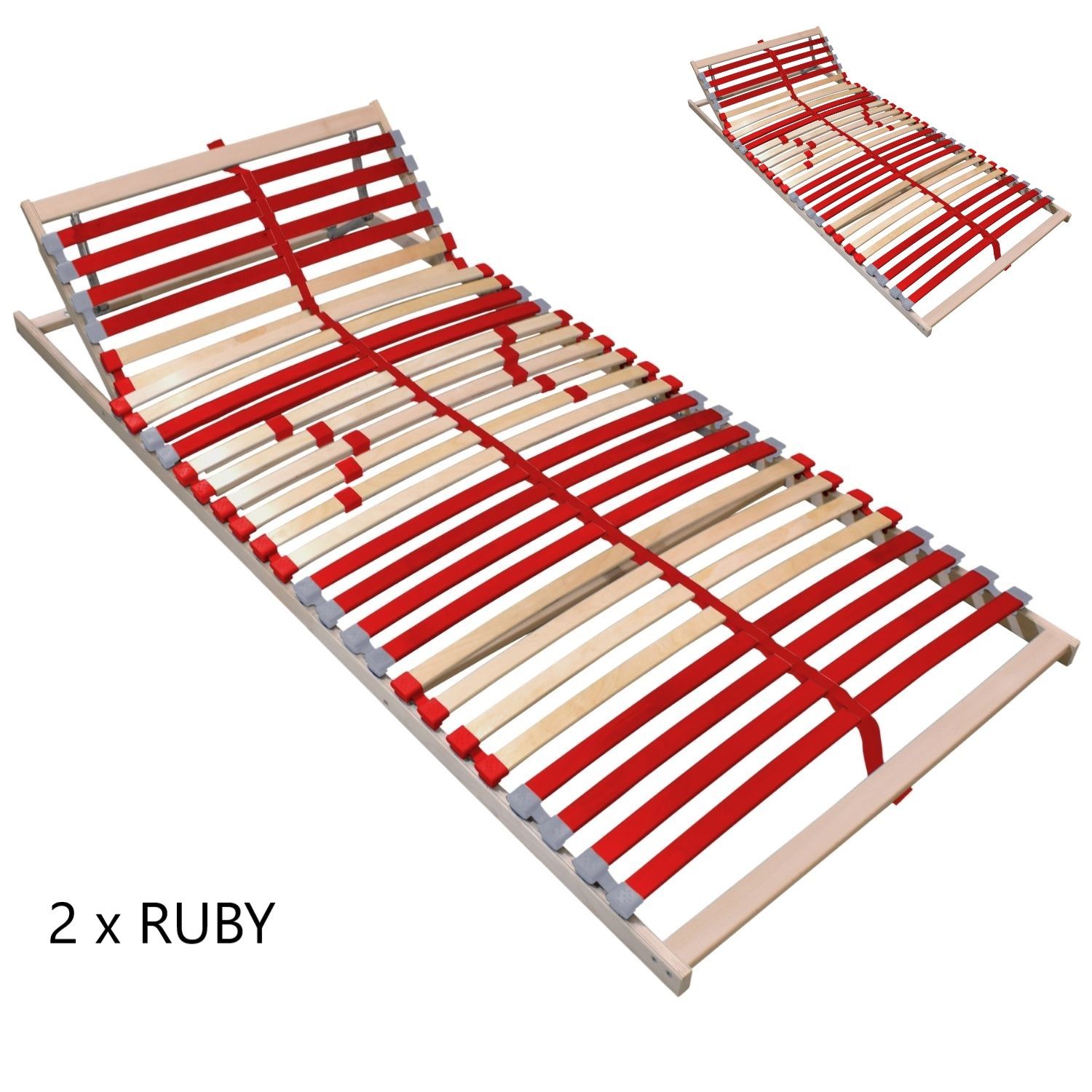 Coemo 2 Stk. Lattenrost "RUBY" Härtegrad verstellbar 28 Leisten 7 Zonen