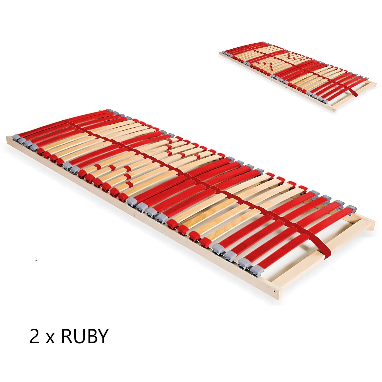 Coemo 2 Stk. Lattenrost "RUBY" Härtegrad verstellbar 28 Leisten 7 Zonen