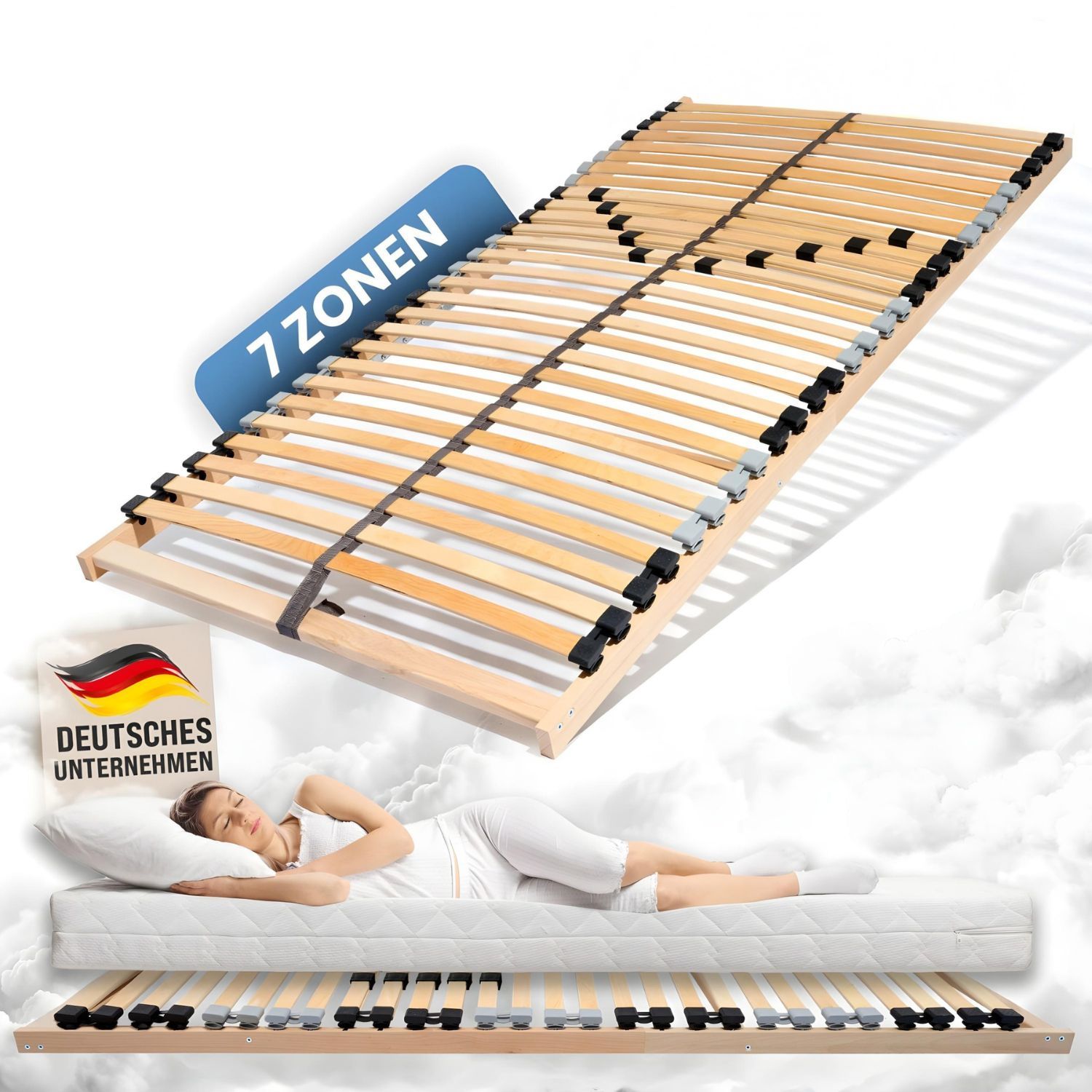 Coemo Lattenrost ERGO NV Starr mit 28 Leisten Mittelzonenverstellung, 7-Zonen