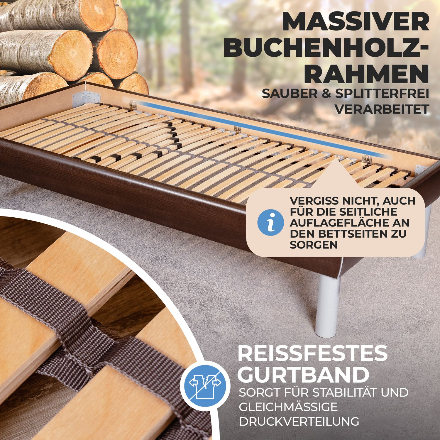 Coemo 2 x Lattenrost ERGO K 80x200 cm 7-Zonen Kopfteil verstellbar - Doppelpack