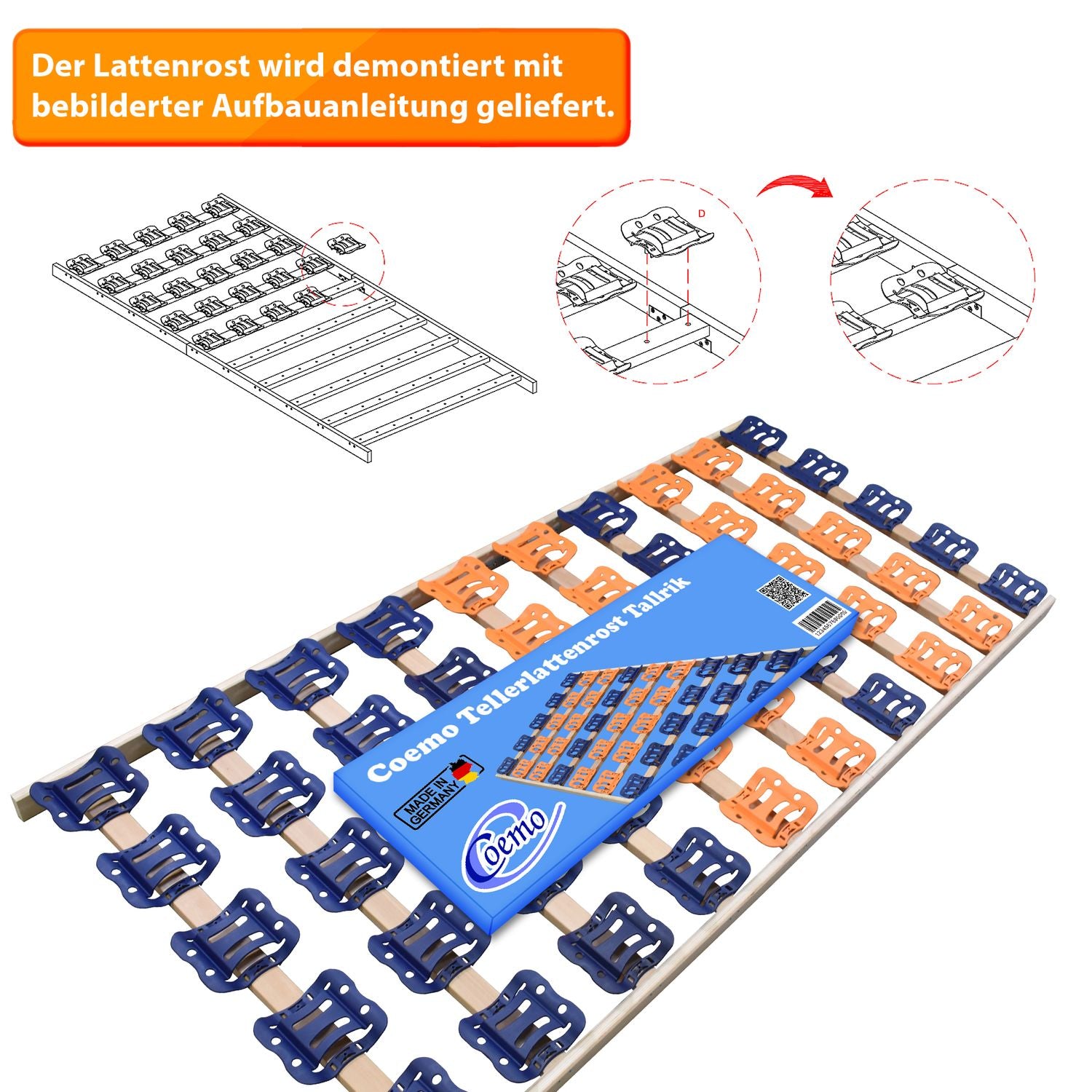 Coemo 5-Zonen Tellerlattenrost Tallrik starr Made in Germany