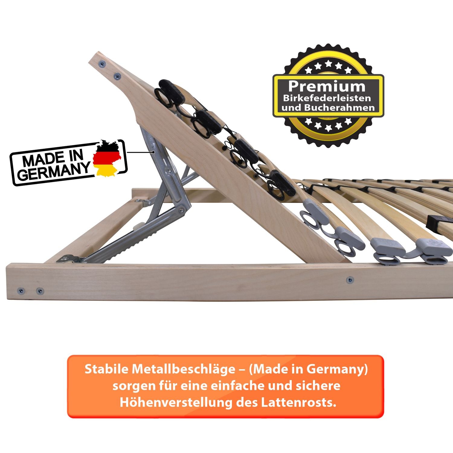 Coemo 7-Zonen Lattenrost ALLSTAR Kopf-Fußteil verstellbar Komfort Lattenrost mit 28 Leisten