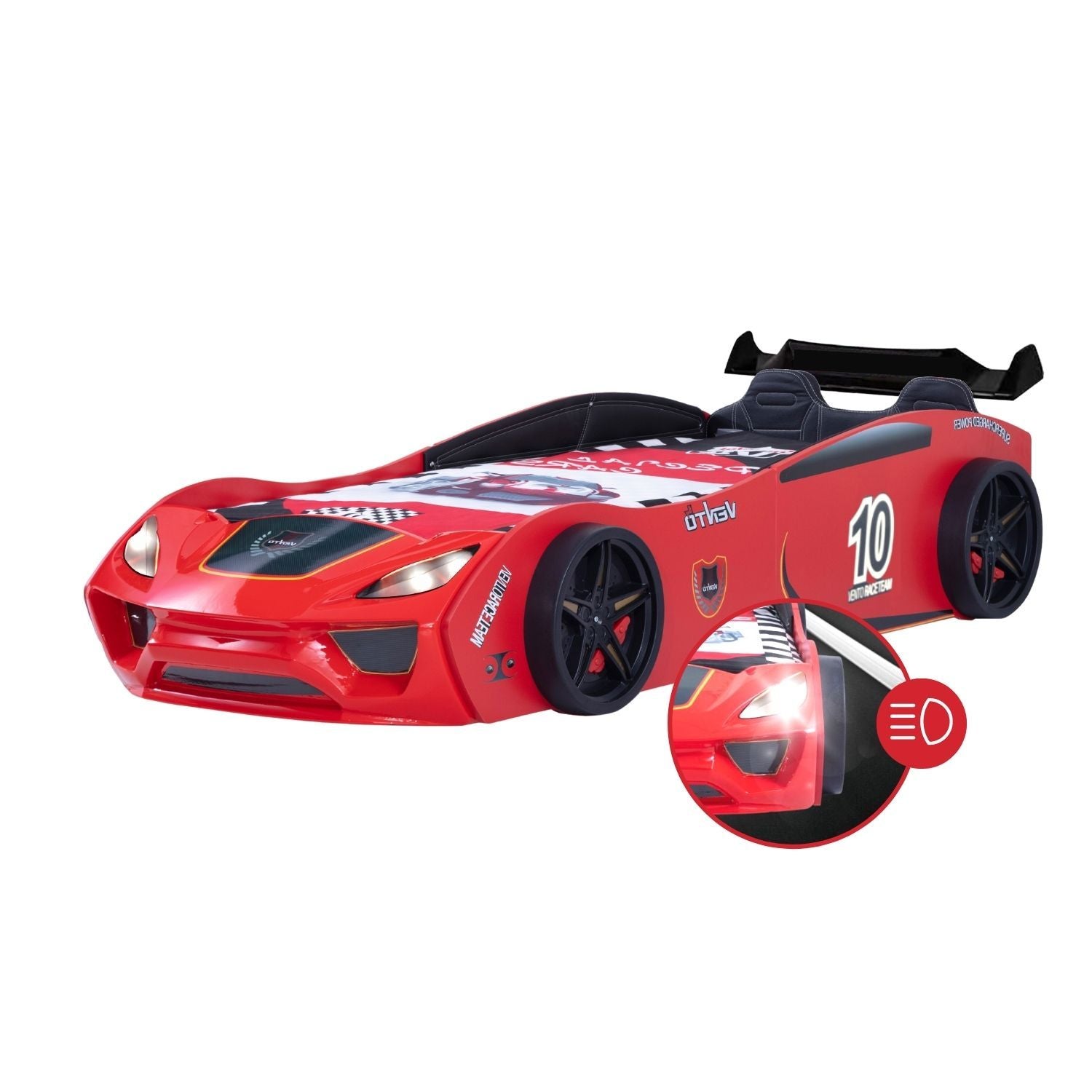 Autobett Dream Racer Kinderbett 90x200 im Rennwagen-Design mit Lattenrost