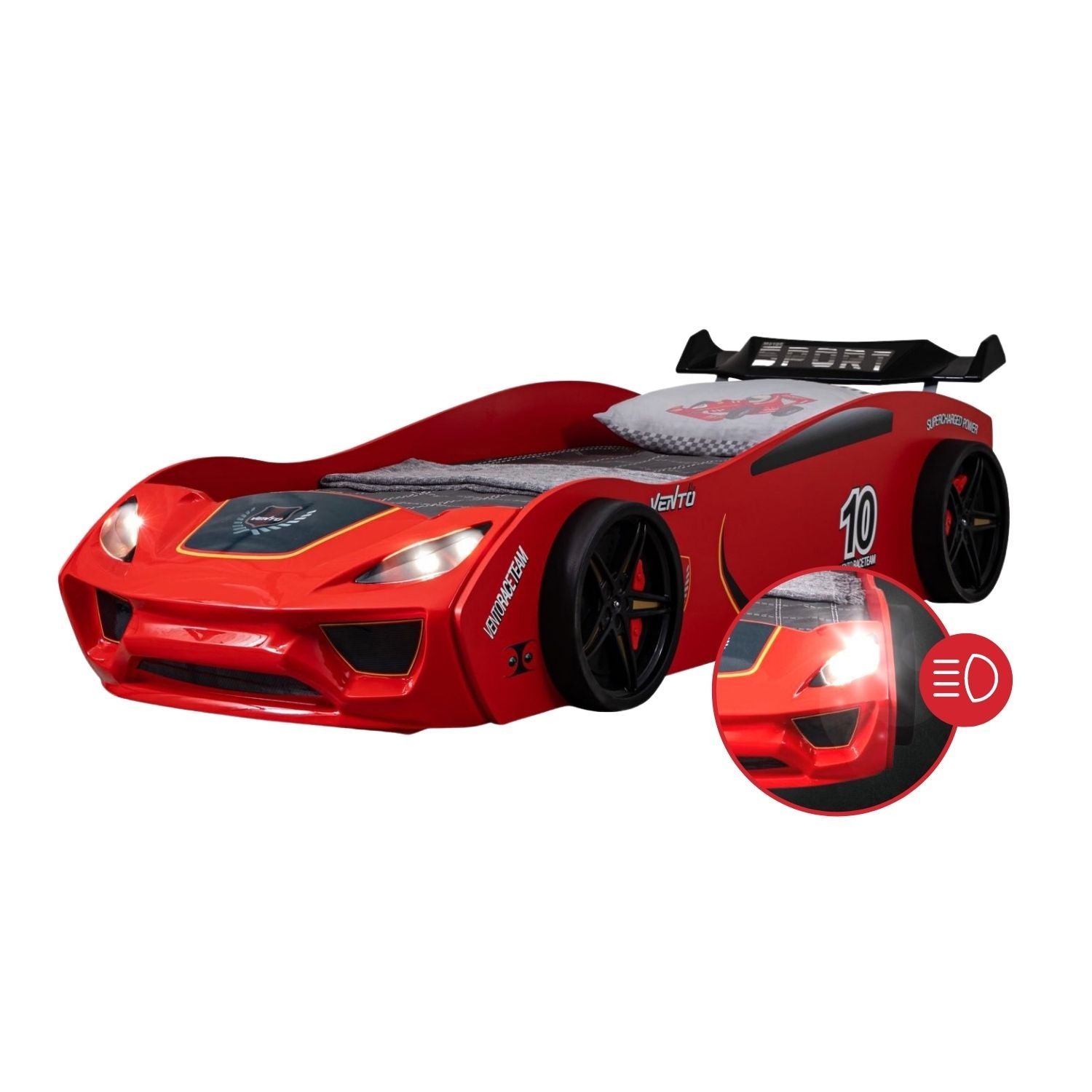 Autobett Dream Racer Kinderbett 90x200 im Rennwagen-Design mit Lattenrost