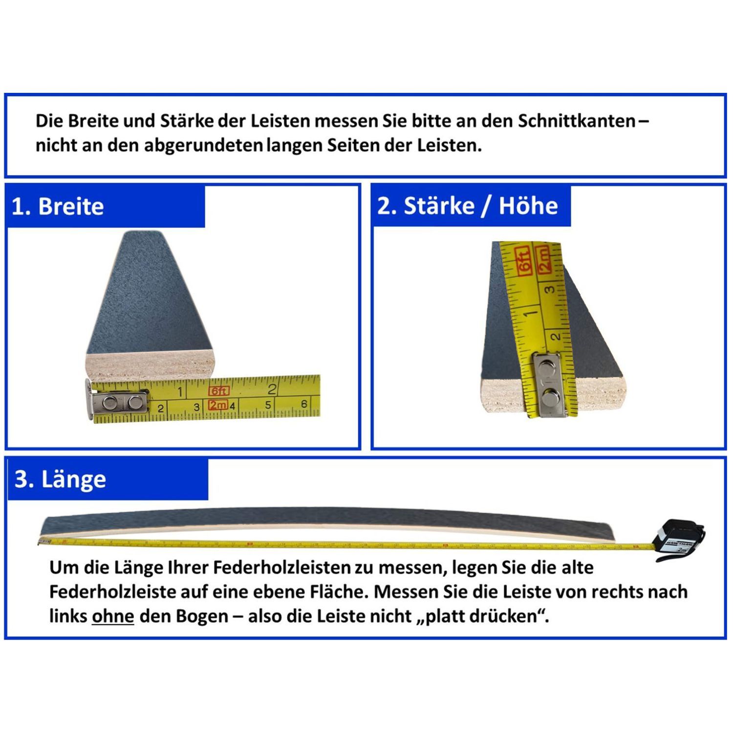 Coemo 5 Stk Federholzleisten Anthrazit Ersatzleisten für Lattenrost im Set