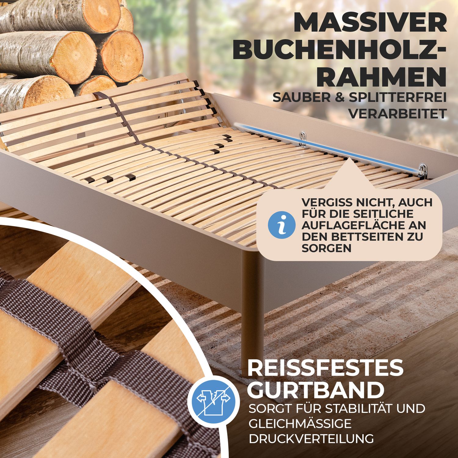 Coemo 7-Zonen Lattenrost ERGO K 120 x210 cm verstellbar Kopfteil & Härtegrad verstellbar 30 Leisten