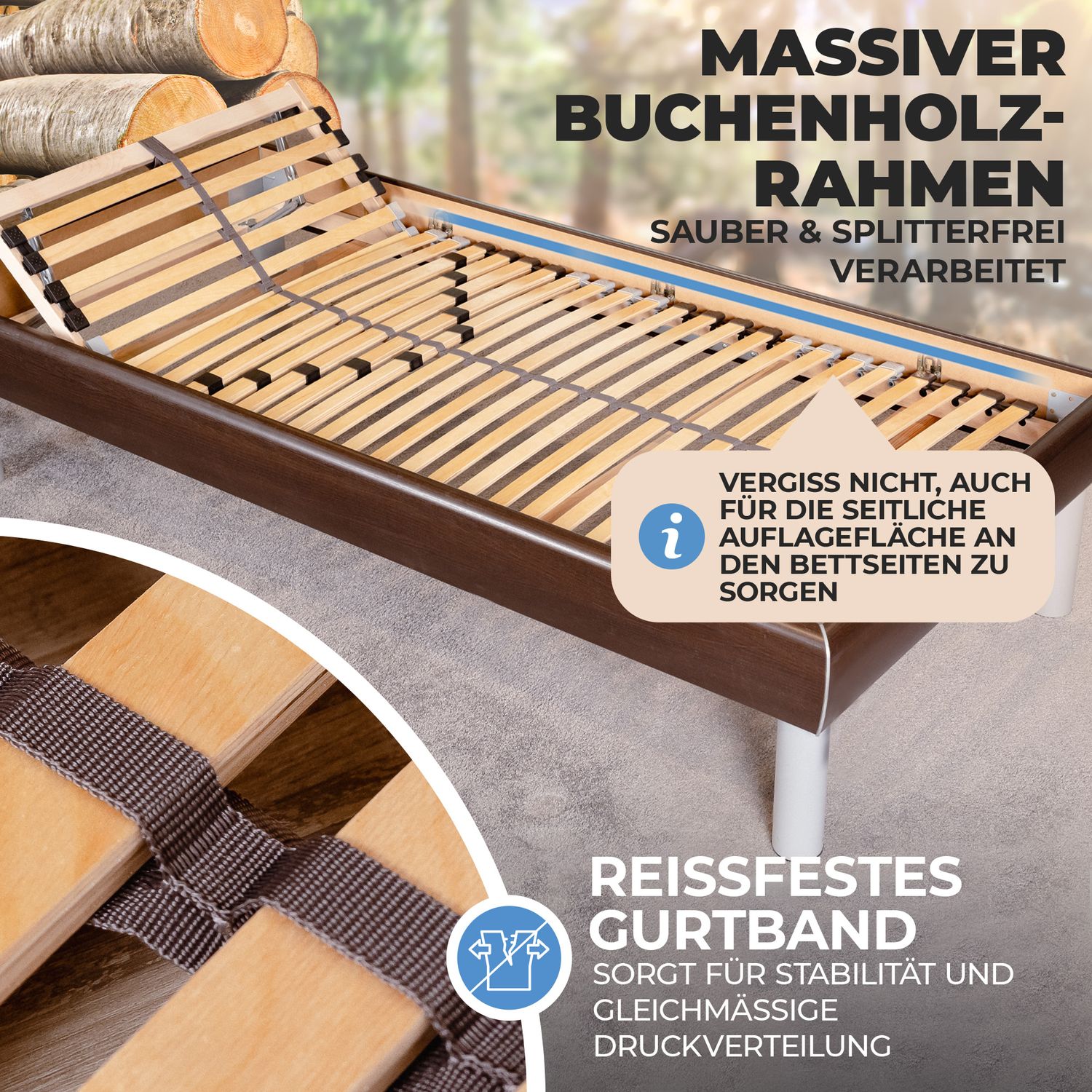 Coemo 2er Set Lattenrost "ERGO" für Doppelbett 7-Zonen Kopfteil verstellbar - Partnetset