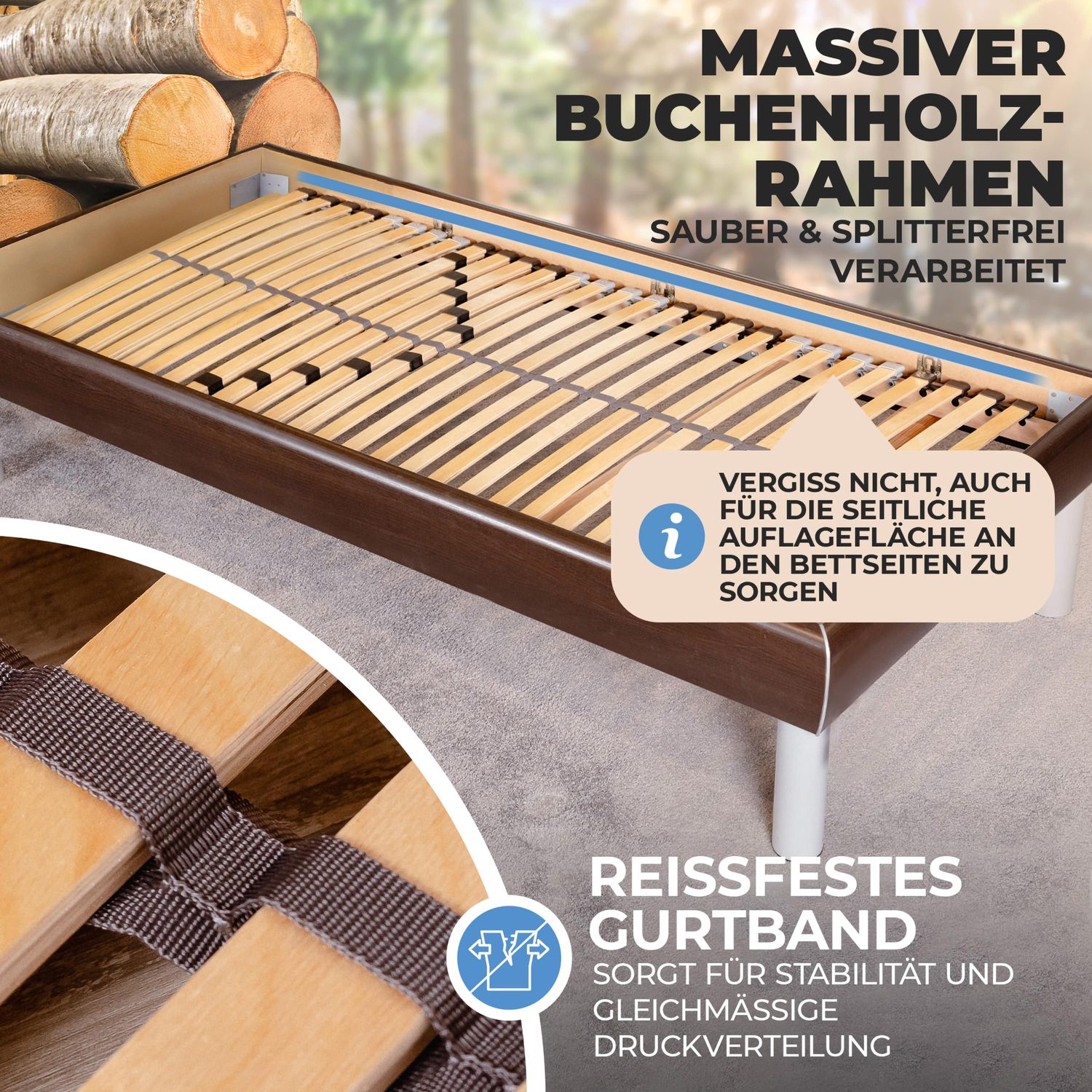 Coemo Lattenrost ERGO NV Starr mit 28 Leisten Mittelzonenverstellung, 7-Zonen