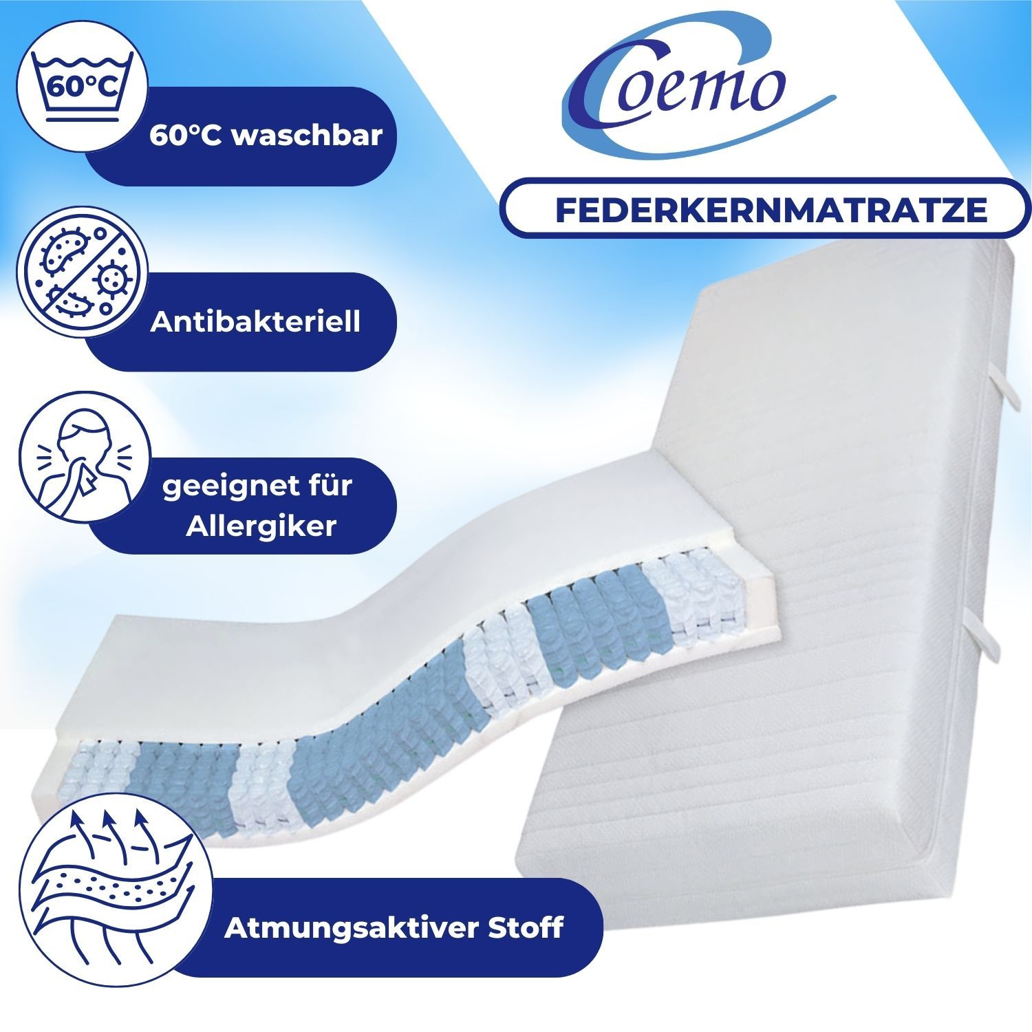 Coemo Dormella Matratze Federkern mit Kaltschaumummantelung