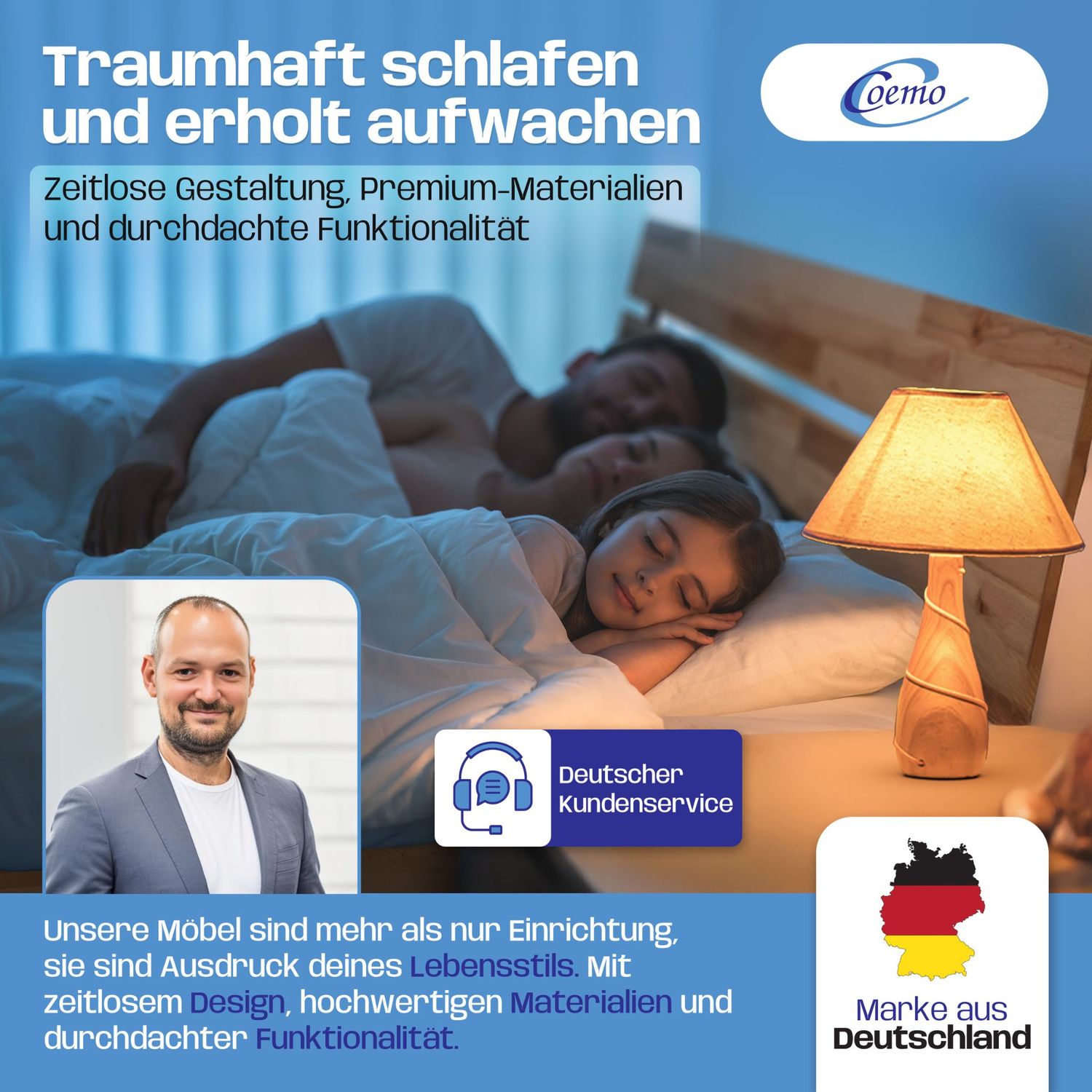 Bett Massivholz Leah Buche massiv