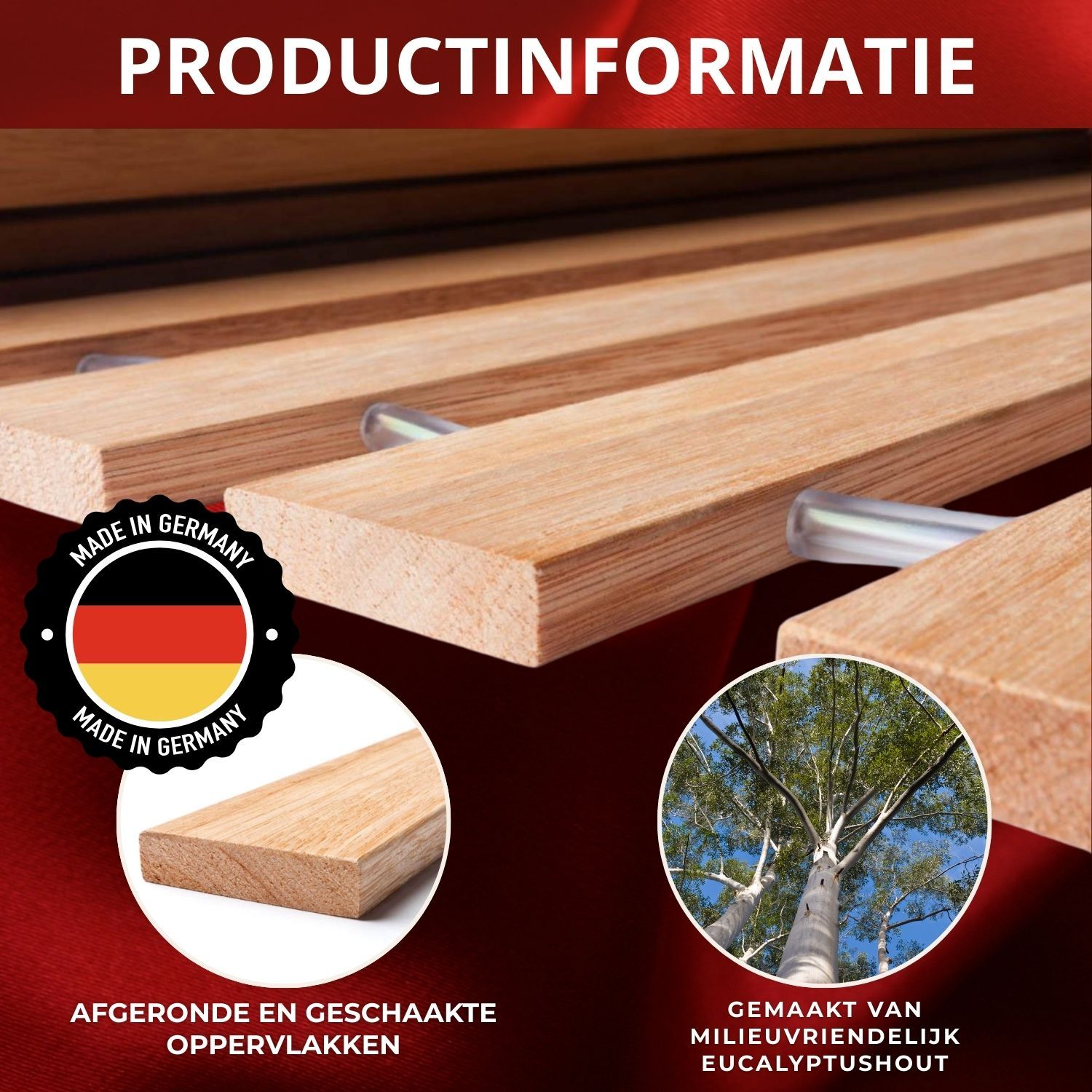 Coemo Premium Rollrost DELUXE Belastbar bis 350 kg – Ohne Montage & absolut rutschsicher - Made in Germany - Roll-Lattenrost Vollholz mit Abstandshaltern