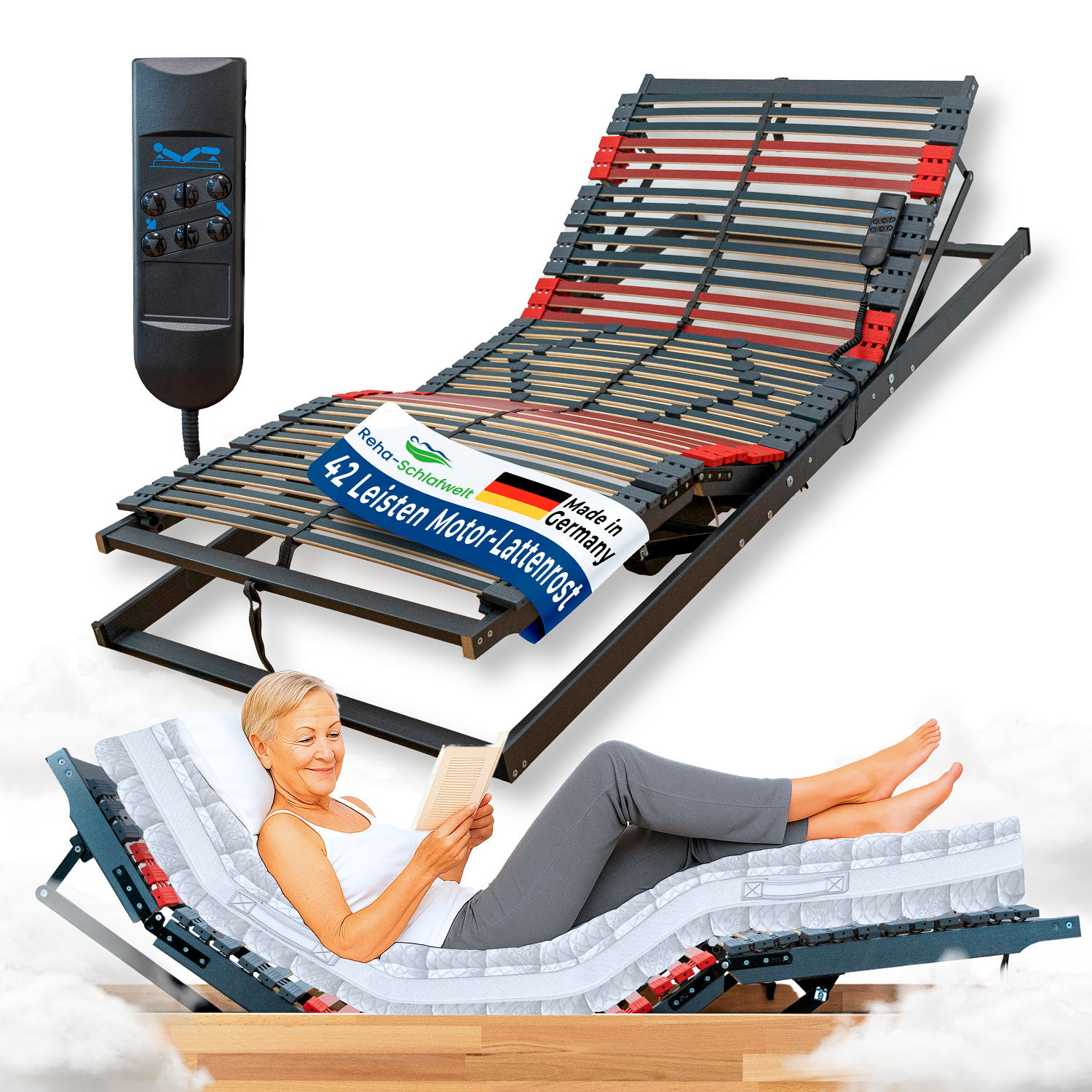 Reha-Schlafwelt elektrischer Lattenrost RELAXANA KF mit Motor
