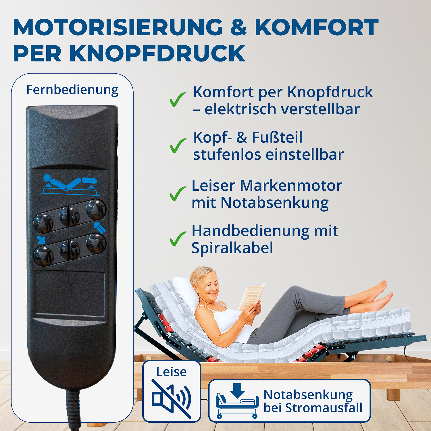Reha-Schlafwelt elektrischer Lattenrost RELAXANA KF mit Motor
