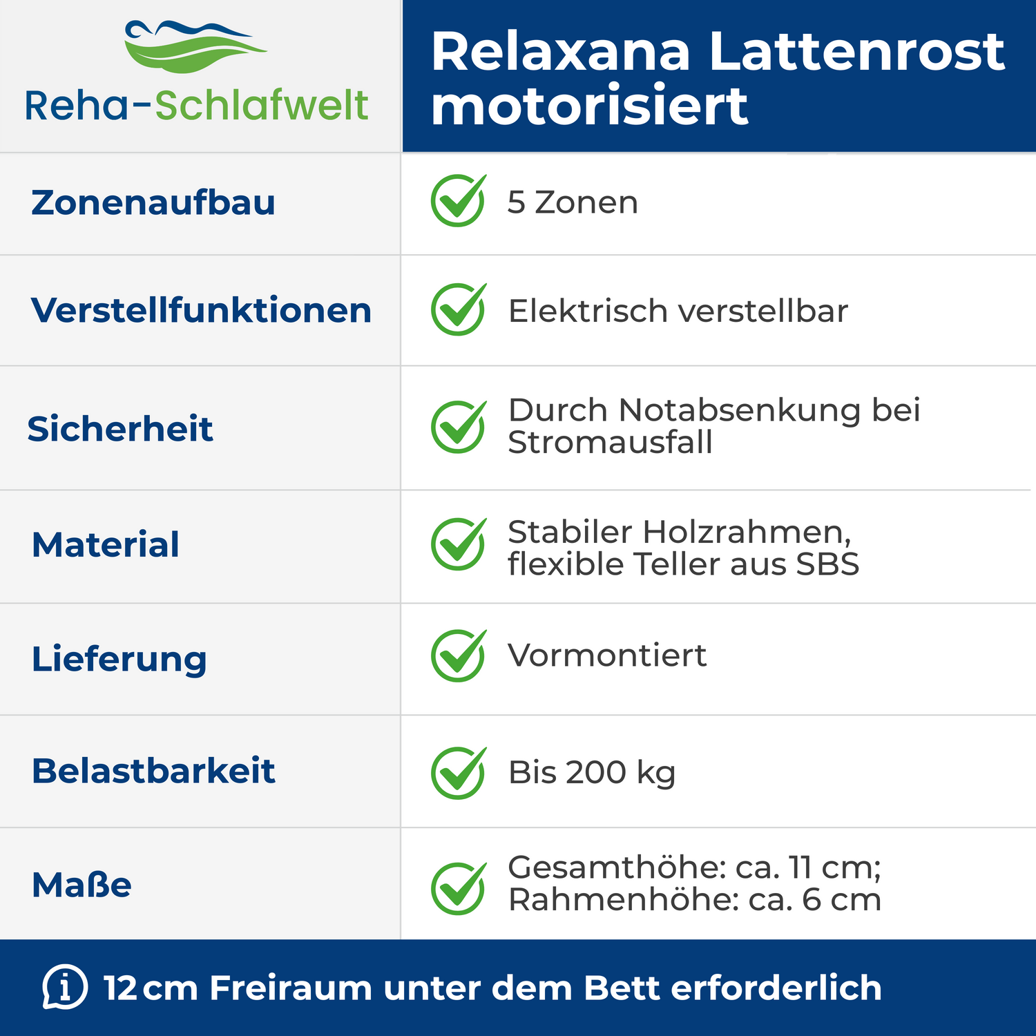 Reha-Schlafwelt Tellerlattenrost AEROBALANCE KF mit Motor Lattenrost elektrisch verstellbar fertig montiert