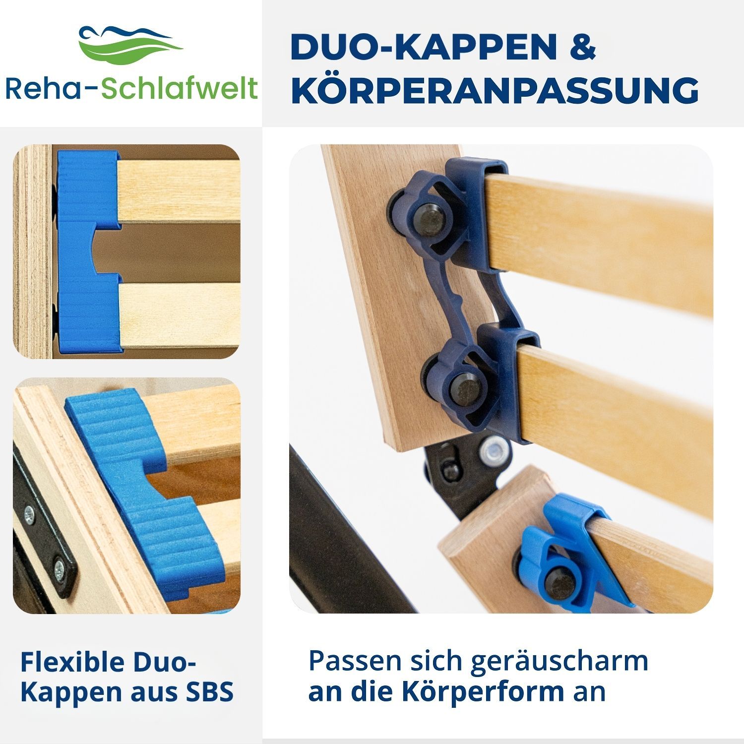 Reha-Schlafwelt elektrischer Lattenrost HARMONYFLEX mit Motor 28 Leisten