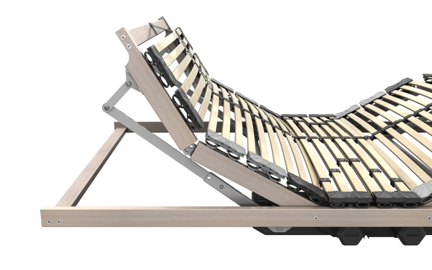 Coemo Lattenrost mit Motor ERGO Kopf- und Fußteil elektrisch verstellbar, 28 Latten, Bausatz 7 Zonen