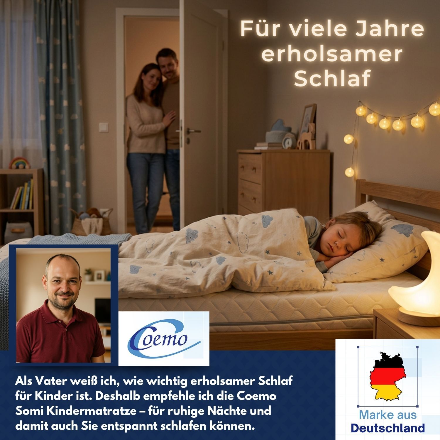 Coemo Kindermatratze Somi 7 Zonen - Jugendmatratze Wendematratze H2 und H3