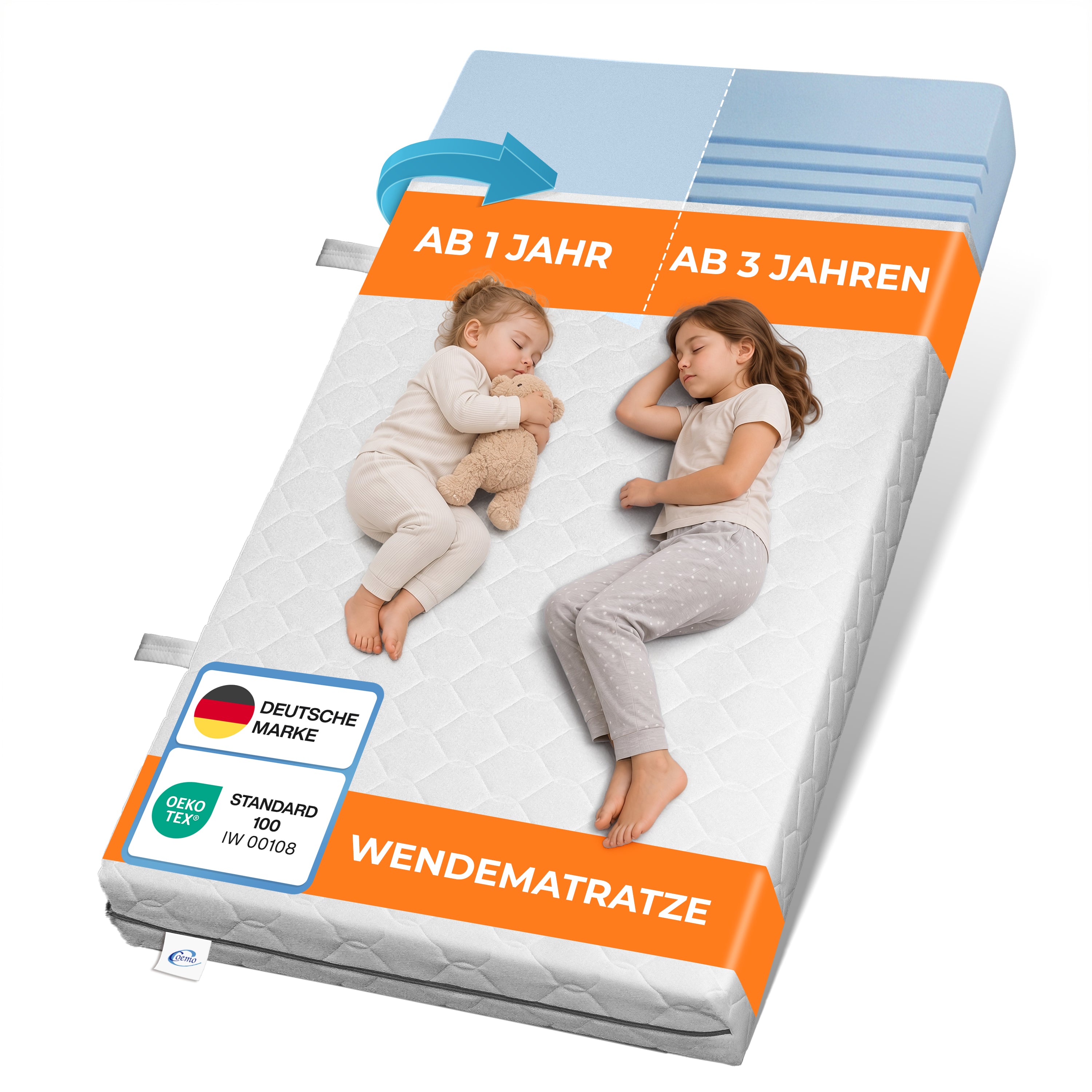 Coemo Kindermatratze Somi 7 Zonen - Jugendmatratze Wendematratze H2 und H3