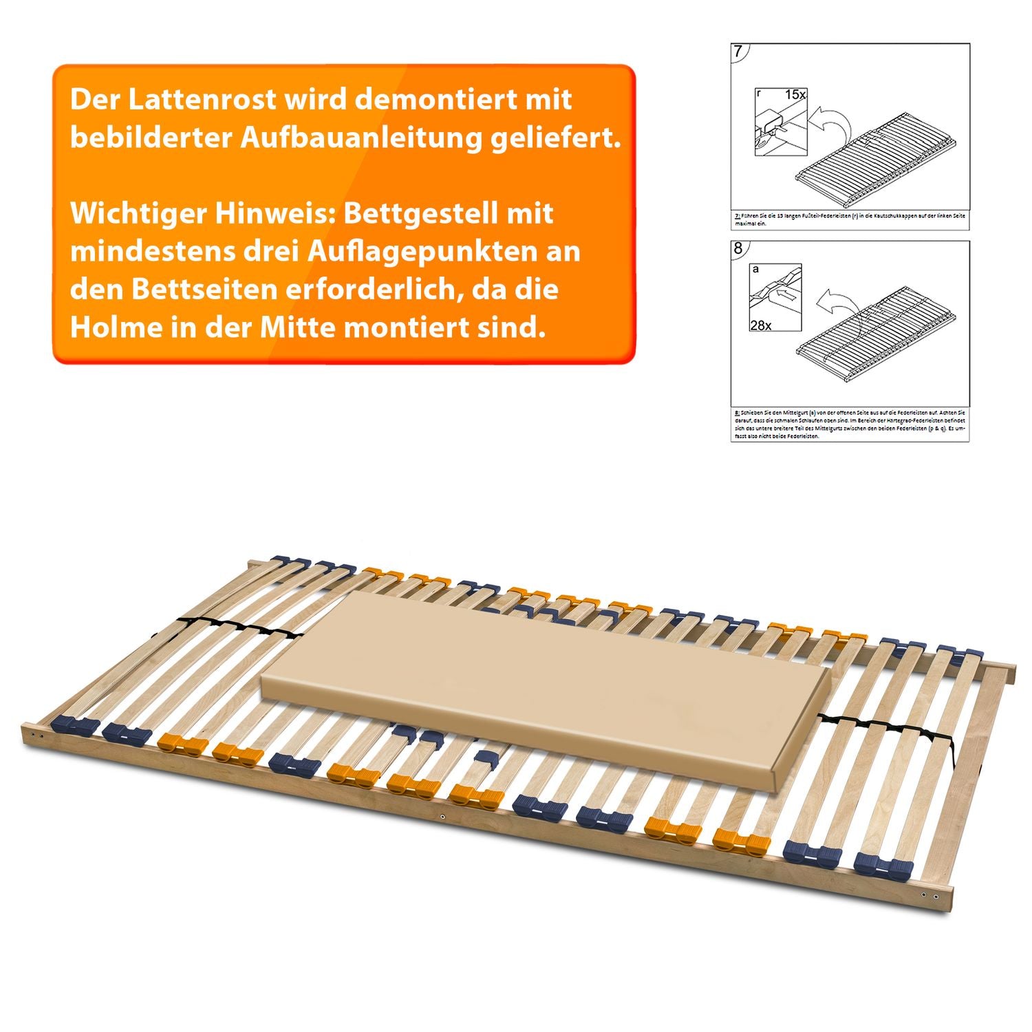 Coemo Lattenrost MULTIRA ohne Kopfteilverstellung mit Versandverpackung
