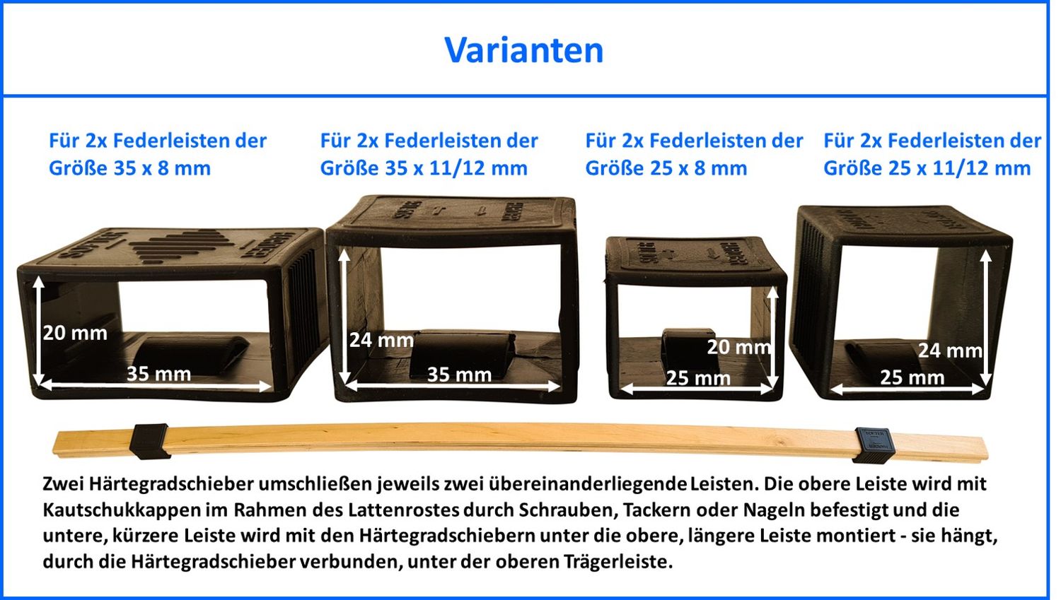 Coemo 10 Härtegradschieber aus Kunststsoff mit Maßangaben